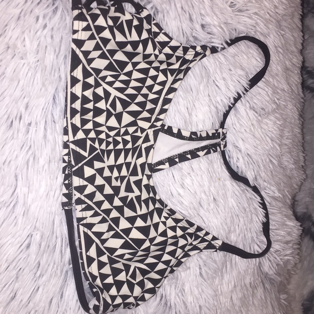 black and white bathing suit
